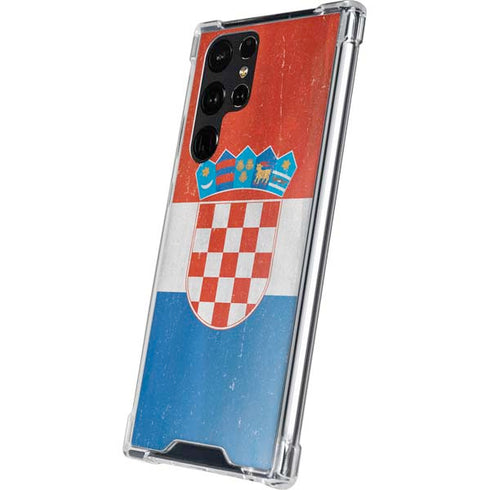 Croatia Flag Distressed Galaxy S24 Ultra Clear Case